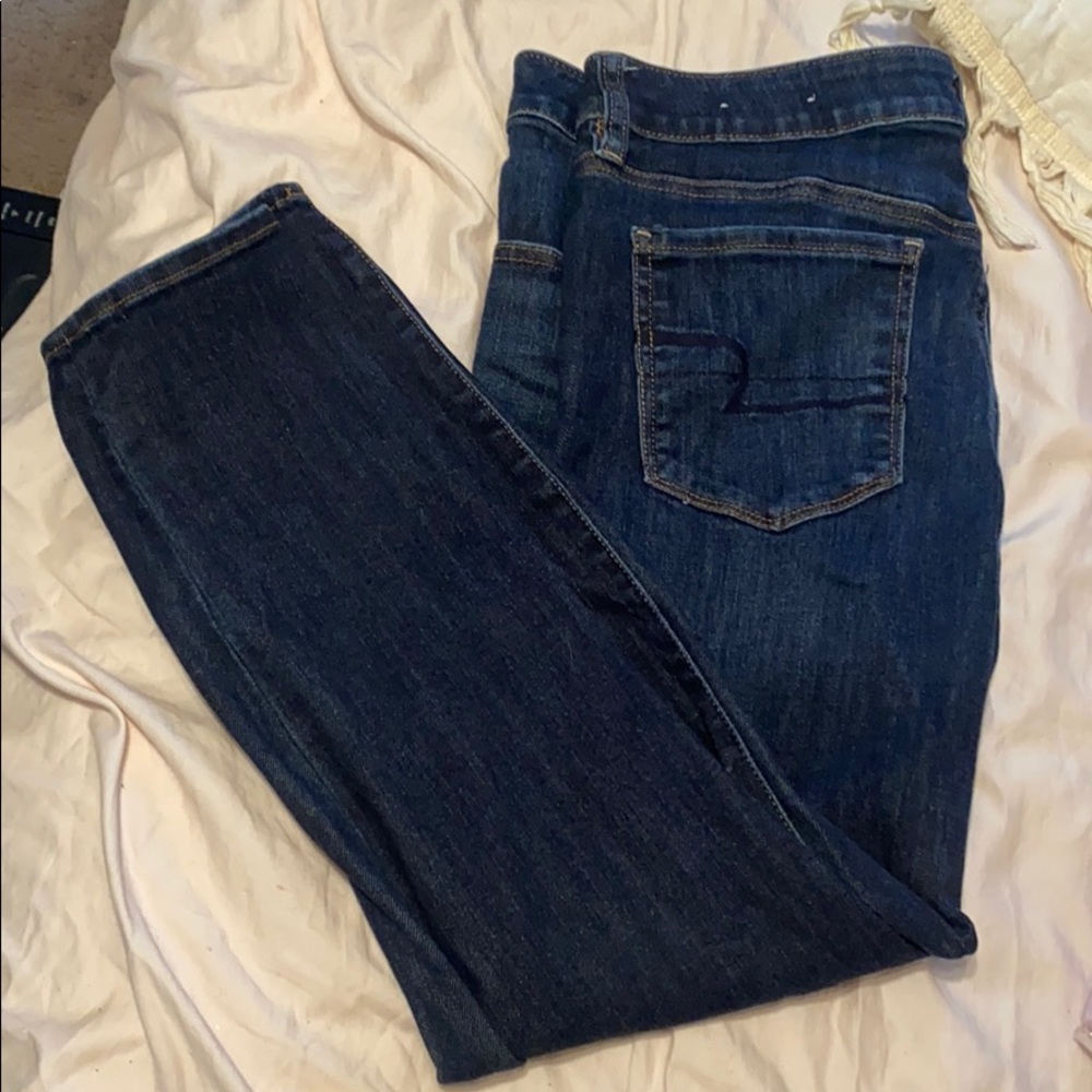 AE Next Level Stretch Hi- Rise Jegging SZ 14 Short